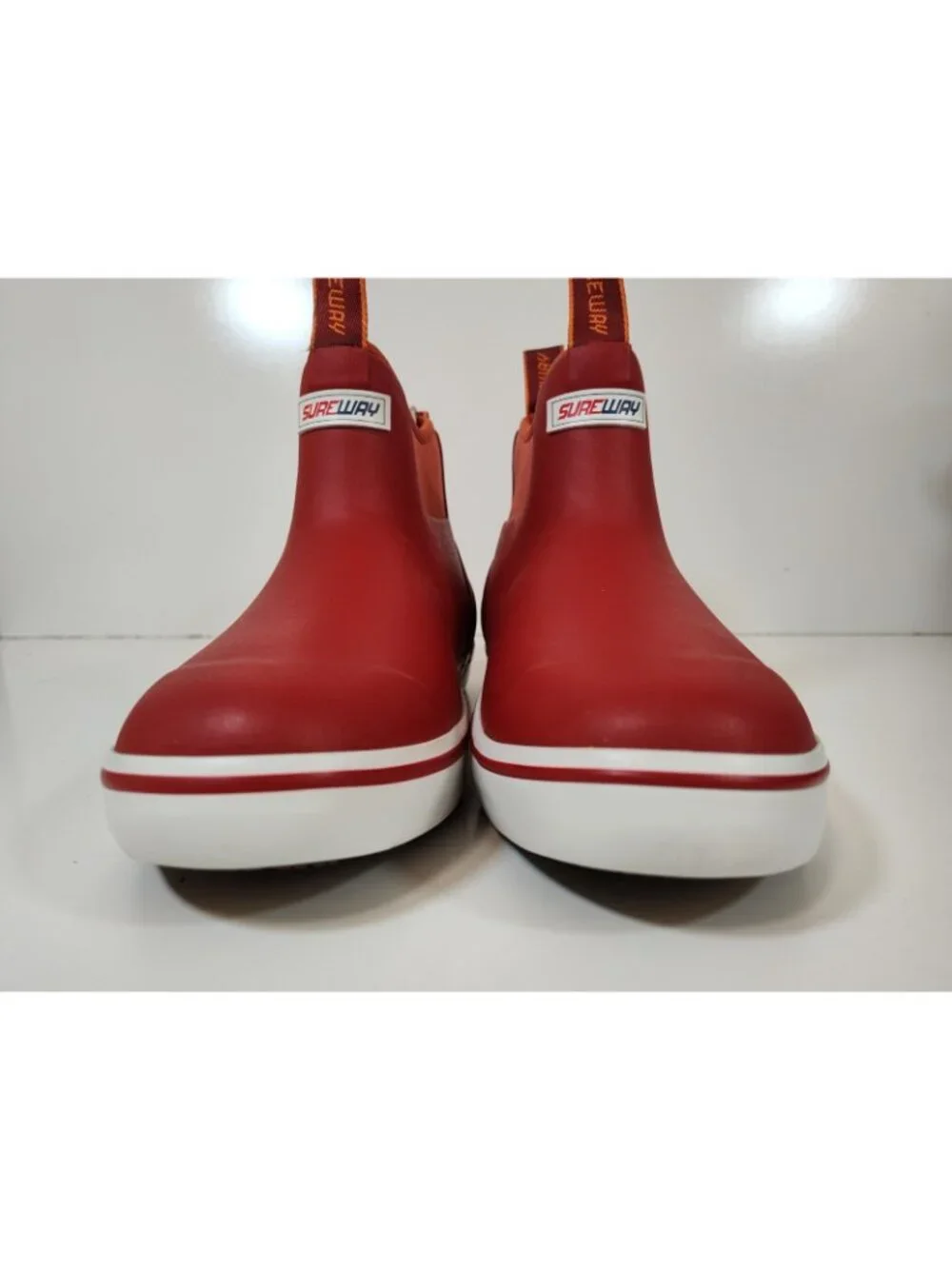 Sureway Deck 500 Red Rain Fishing Boat Boots Mens 7 Womens 9 Slip Resistant NWOB